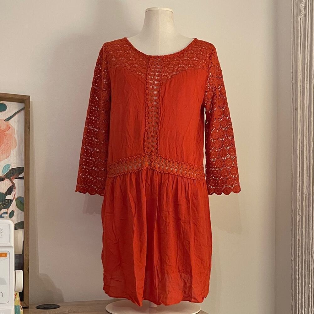 Altar'd State Red Boho Peasant Dress | Size M